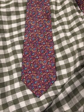 Men's Burgundy Floral Silk Tie - The MET